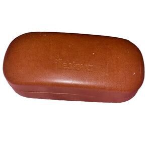 Illesteva Eyeglasses Sunglasses Case ONLY Brown Hard Clam Shell and pouch‎